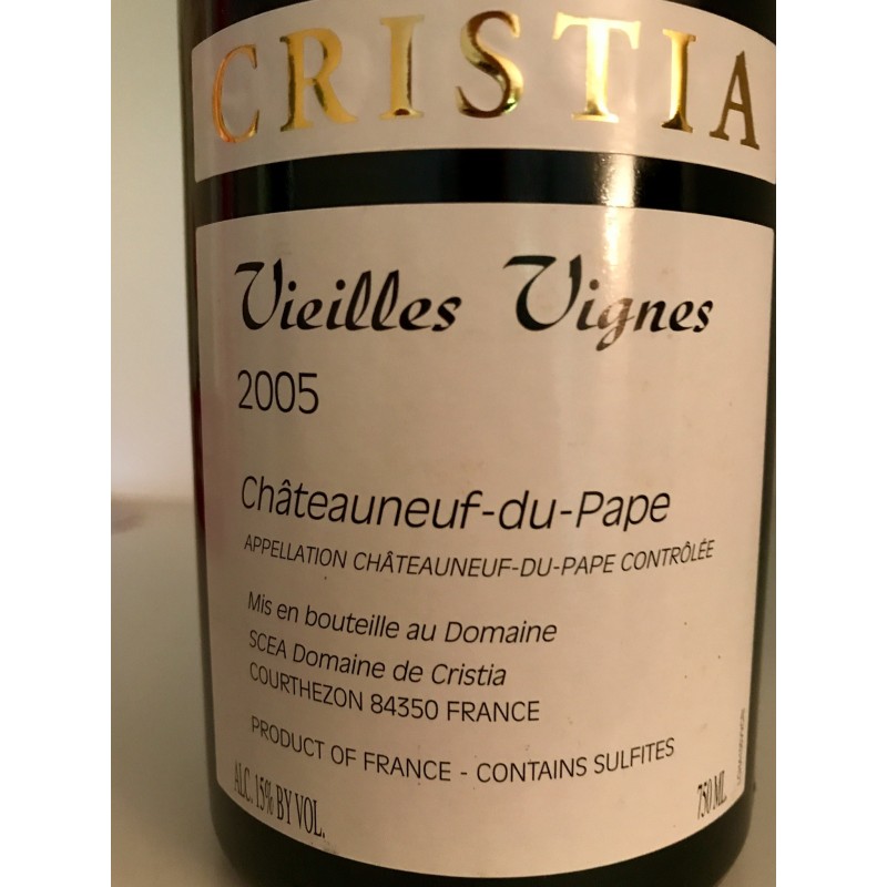 DOMAINE DE CRISTIA CHATEAUNEUF DU PAPE CUVÉE VV 2005