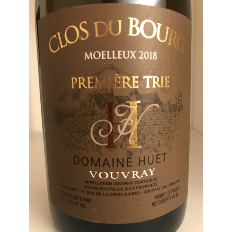 VOUVRAY LE CLOS DU BOURG MOELLEUX 1ER TRIE 2018